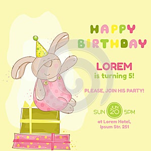 Baby Bunny Birthday Card