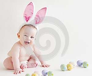 Baby with bunny ears