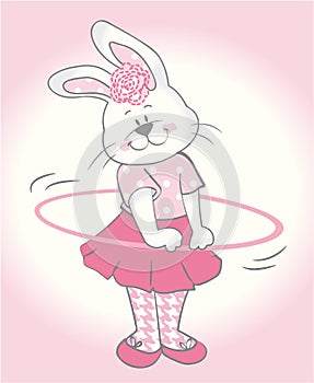 Baby Bunny girl with hulla-hoop photo
