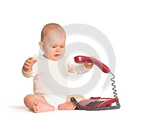 Baby calls on phone