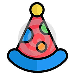 baby cap colored line icon, Merry Christmas and Happy New Year icons for web and mobile design