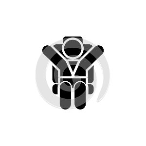 Baby Car Seat Flat Vector Icon