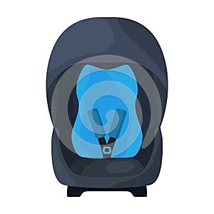 Baby car seat vector cartoon icon. Vector illustration safety chair on white background. Isolated cartoon illustration