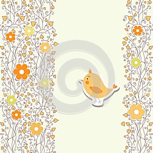 Baby card with bird vector