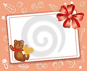 Baby card with bow