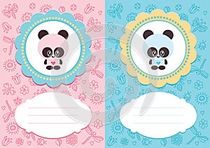 Baby cards with panda