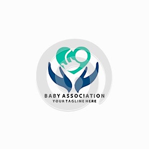 Baby Care logo designs concept vector, Charity logo template