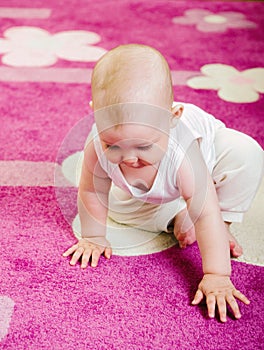 Baby on carpet