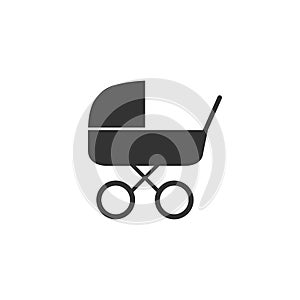 Baby, carriage, buggy, pram, stroller, wheel icon. Vector illustration, flat design
