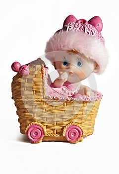 Baby Carriage Ceramic Toy