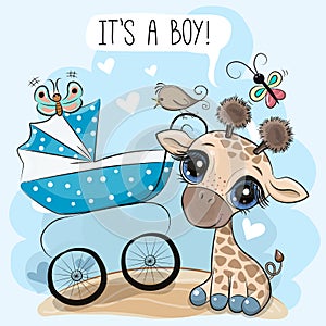 Baby carriage and Cute Giraffe