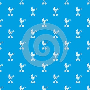 Baby carriage elegant pattern vector seamless blue