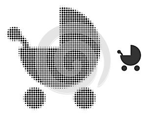 Baby Carriage Halftone Dot Icon