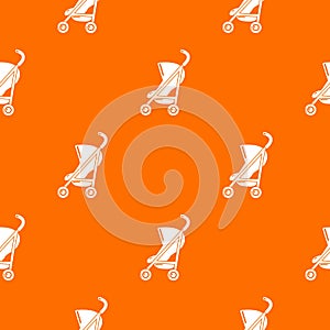Baby carriage simple pattern vector orange
