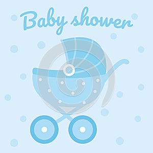 Baby carriage. Suitable for baby shower decor.Vector icon.