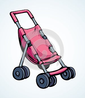 Baby carriage. Vector drawing icon