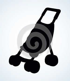 Baby carriage. Vector drawing icon