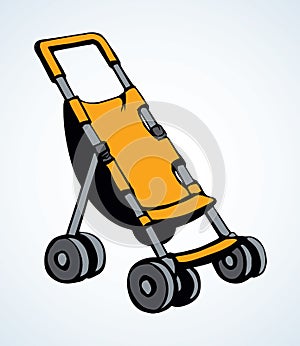 Baby carriage. Vector drawing icon