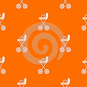 Baby carriage yellow pattern vector orange
