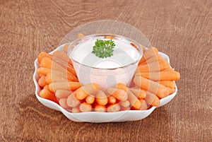 Baby Carrots with ranch dressing dip