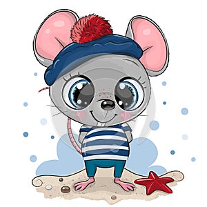 Baby cartoon Mouse in sailor costume photo