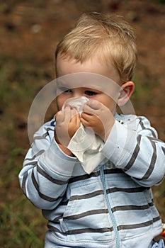 Baby with catarrh or allergy