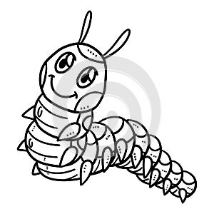 Baby Caterpillar Isolated Coloring Page for Kids