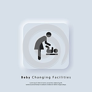 Baby changing facilities. Toilet room for mothers with kids. Mother and child icon. Baby changing room sign. Vector EPS 10. UI photo