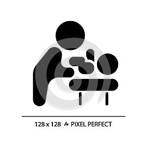 Baby changing room pixel perfect black glyph icon