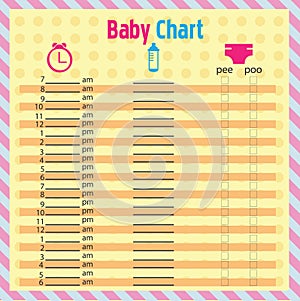 Baby chart for moms - colorful vector illustration