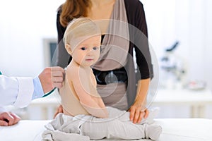 Baby checking by pediatrician using stethoscope