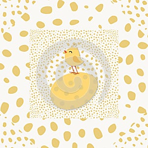 Baby Chick Illustration for Easter in Yellow