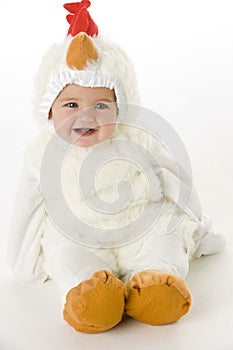 Baby in chicken costume