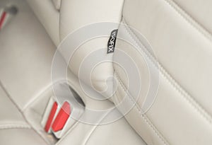 Baby child seat car. close-up isofix photo