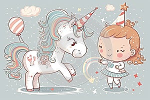 For a baby or child shower, why not use this adorable unicorn illustration