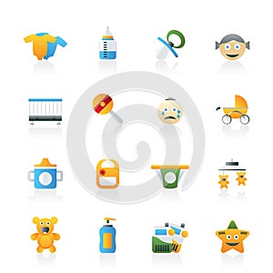 Baby, children and toys icons