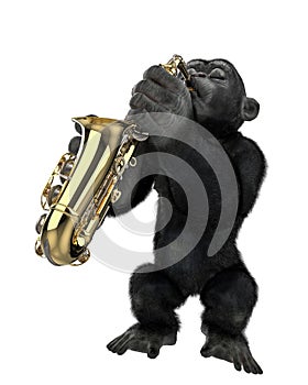 Baby chimpanzee cartoon in a white background