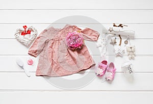Baby clothes flat lay