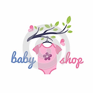 Baby Clothes hanging on a tree branch logo