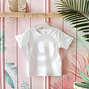 Baby clothes mockup with Hawaiian party background