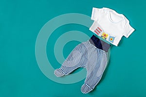 Baby Clothing. Concept of newborns, motherhood, care, lifestyle.