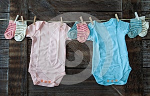 Baby clothing in pink and blue
