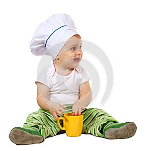 Baby cook white background