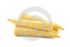 Baby corn on a white background