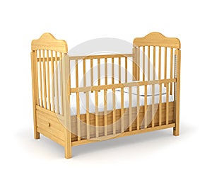 Baby cot isolated under