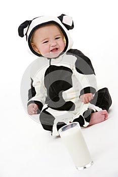 Baby in cow costume