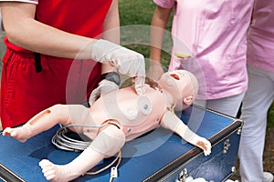 Baby CPR dummy first aid training