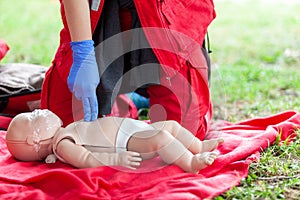 Baby CPR dummy first aid training