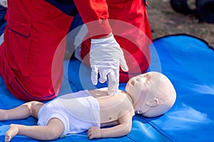 Baby CPR dummy first aid training