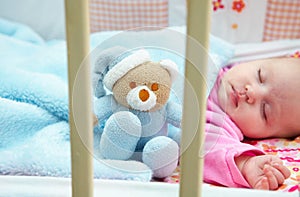 Baby in crib photo
